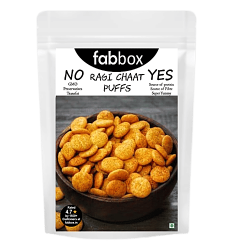 Fabbox Ragi Chaat Puff - Roasted Healthy Snack, Weight Management, Gluten-Free, Vegan, 55 g  Healthy Snack
 Gluten-Free
 Rich in Fibre