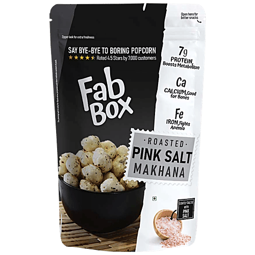 Fabbox Roasted Makhana - Classic Salted, Super Snack, Baked, Healthy,Guilt-free Foxnuts, 83 g  Healthy Superfood
 Guilt-free Snack
