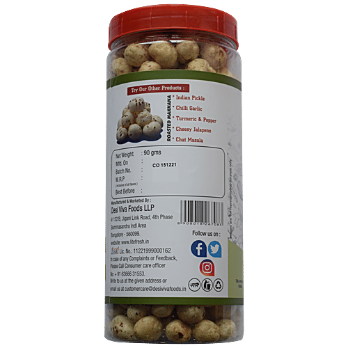 Lite Fresh Roasted Makhana - Sour Cream & Onion, Cholesterol-free, Gluten-free, 90 g Jar 