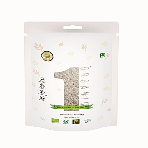 1Organic White Ambe Mohar Rice - Naturally Processed, No Chemicals, Distinct Flavour, 1 kg  