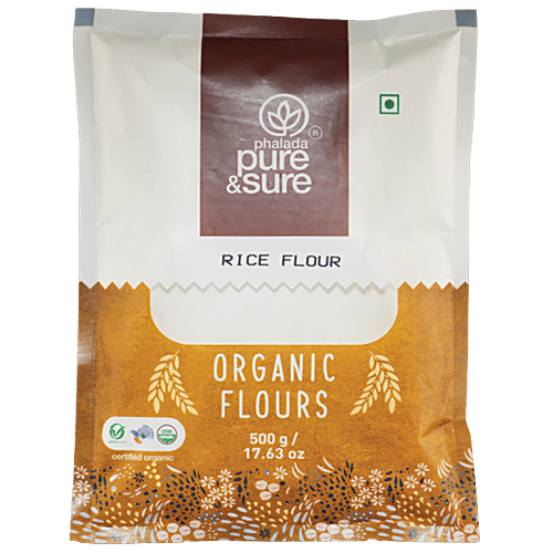 Phalada Pure & Sure Organic Rice Flour - Rich In Fibre, 500 g  