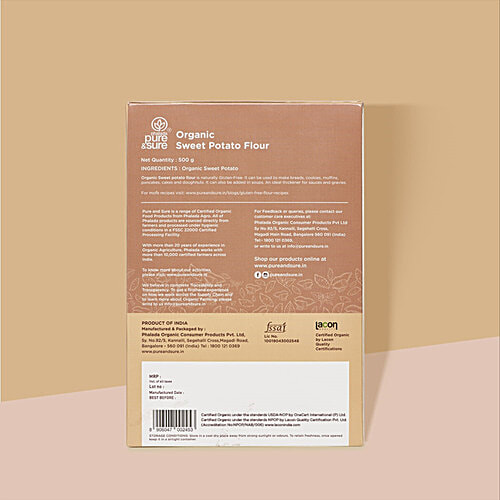 Phalada Pure & Sure Organic Sweet Potato Flour - Good For Digestive Health & Blood Sugar Management, 500 g  