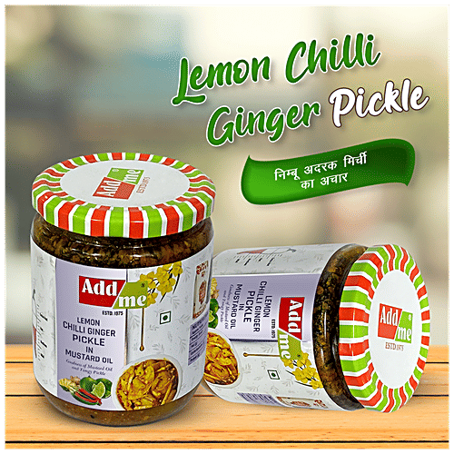 Buy Add Me Lemon Chilli Ginger Pickle In Mustard Oil, Tangy Flavour