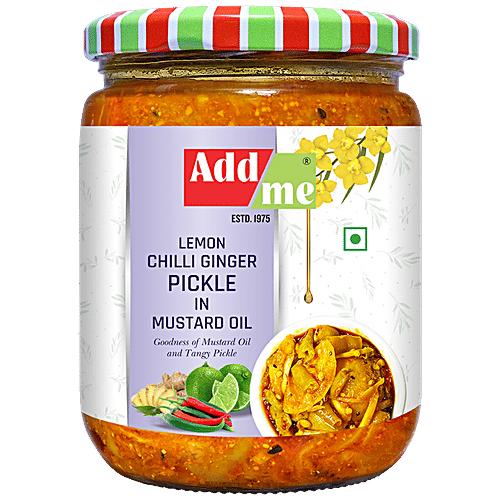 Buy Add Me Lemon Chilli Ginger Pickle In Mustard Oil, Tangy Flavour