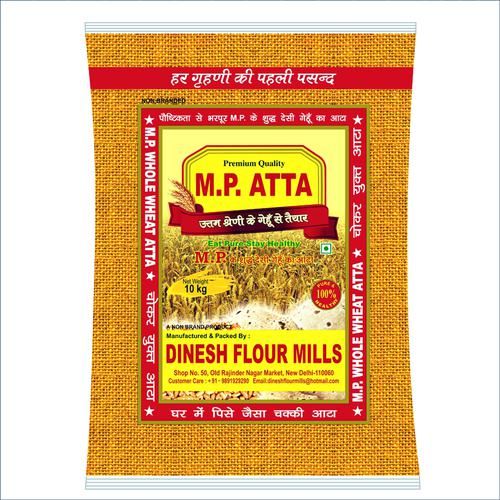 DINESH FLOUR MILLS M.P. Atta - Sharbati Whole Wheat Fresh Flour, Best Quality, Healthy Option, Soft Fluffy Rotis, Easy Digestion, 10 Kg  