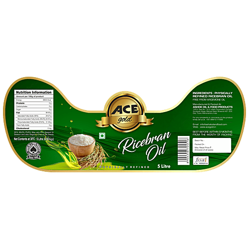 Buy Ace Gold Physically Refined Ricebran Oil Contains Natural