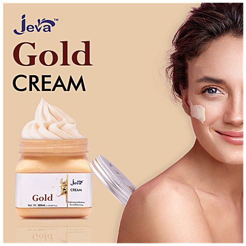 Jeva Gold Brightening & Radiance Face & Body Cream - For Smooth & Shiny Skin, 380 ml  