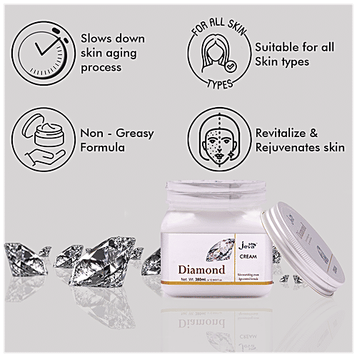 Jeva Diamond Skin Nourishing Cream - With Age Control Formula, Revitalizes The Skin, 380 ml  