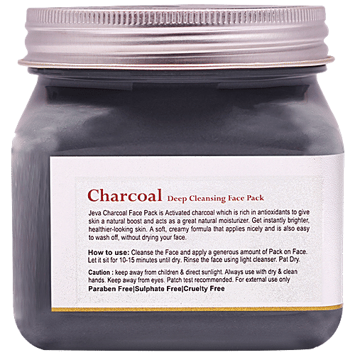 Jeva Charcoal Deep Cleasing Face Pack - Rich In Antioxidants, For Bright Skin, 380 ml  