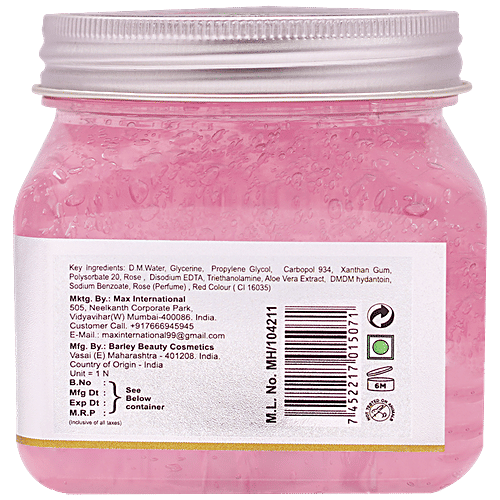 Jeva Rose & Aloe Vera Facial Massage Gel - For A Glowing Skin, Improves Complexion, 380 ml