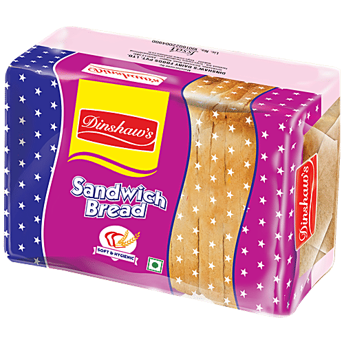 Dinshaws Sandwich Bread - Made With Refined Wheat Flour, Soft & Thick Slices, 100 g