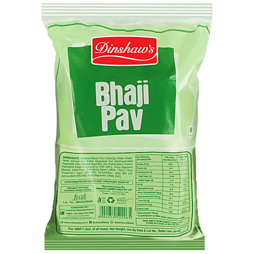 Dinshaws Bhaji Pav - Made With Refined Wheat Flour, Fresh, Soft, No Preservatives, 300 g  