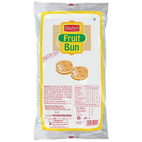 Buy Dinshaws Fruit Bun Baked, Soft, No Preservatives, Ready To Eat