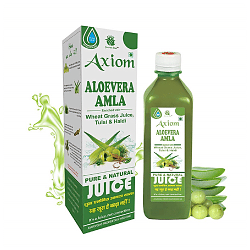 Axiom Aloevera Amla Juice - With Wheat Grass, Tulsi & Haldi, Pure & Natural, 500 ml  