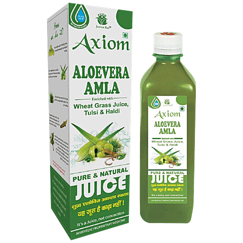 Axiom Aloevera Amla Juice - With Wheat Grass, Tulsi & Haldi, Pure & Natural, 500 ml  