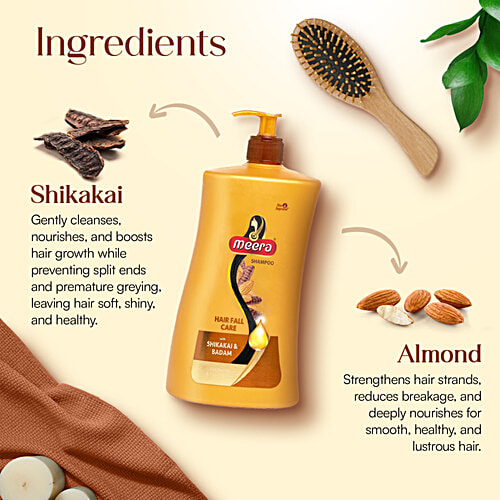 Meera Hair Fall Care Shampoo - With Shikakai & Badam, For Strong & Healthy Hair, For Men & Women, 1 L  