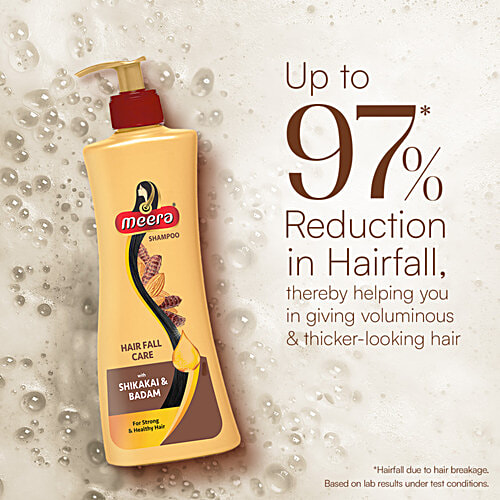 Meera Hair Fall Care Shampoo - With Shikakai & Badam, For Strong & Healthy Hair, For Men & Women, 340 ml