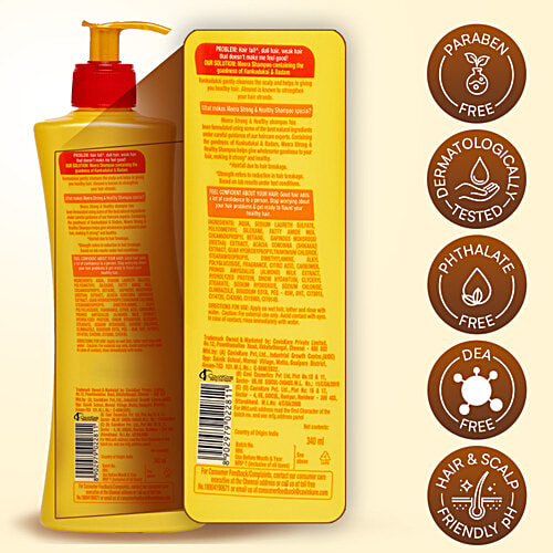 Meera Strong & Healthy Shampoo - With Kunkudukai & Badam, Nourishes & Cleanses Scalp, For Men & Women, 340 ml  
