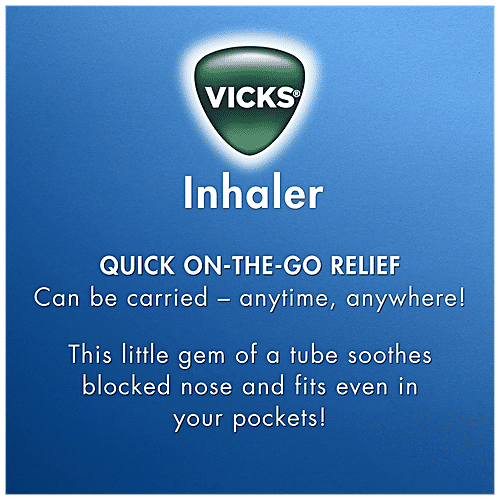 Vicks Inhaler - Instant Relief From Blocked Nose, With Keychain Balm, 0.25 ml (Pack of 2) 