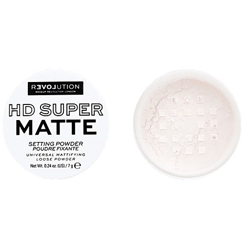 Makeup Revolution Relove HD Super Matte Setting Powder - Lightweight, Minimises Pores, 7 g  