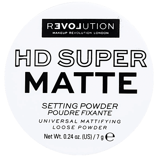 Makeup Revolution Relove HD Super Matte Setting Powder - Lightweight, Minimises Pores, 7 g  