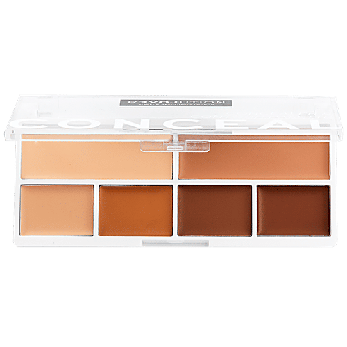 Makeup Revolution Relove Concealer & Contour Palette - 6 Creamy Colours, Long Lasting, Cruelty-Free, 11.2 g Medium 