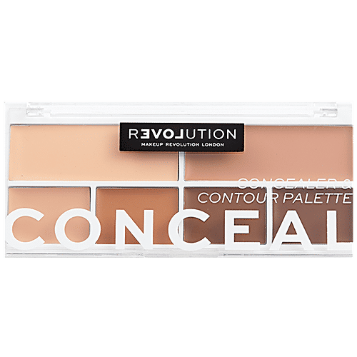 Makeup Revolution Relove Concealer & Contour Palette - 6 Creamy Colours, Long Lasting, Cruelty-Free, 11.2 g Medium 