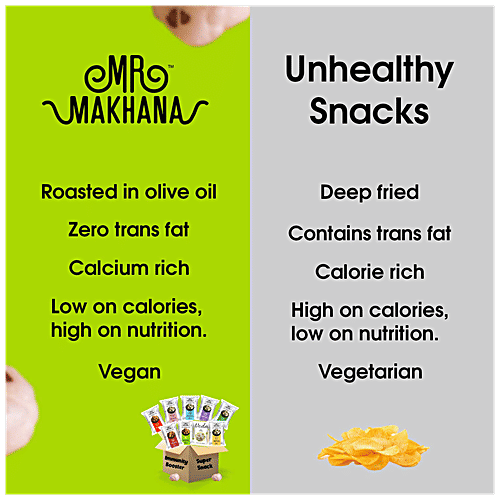 MR. MAKHANA Cheesy Peezy - Popped Lotus Seeds, Roasted In Olive Oil, Super Snack, 75 g Pouch