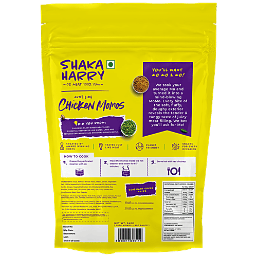 Shaka Harry Just Like Chicken Momos - 0% Meat, Rich In Protein & Fibre, Plant-Based, Vegan, 240 g