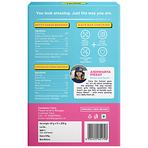 Buy Yoga Bar Dessert Bar Chocolate & Nutty Fudge Brownie, Protein