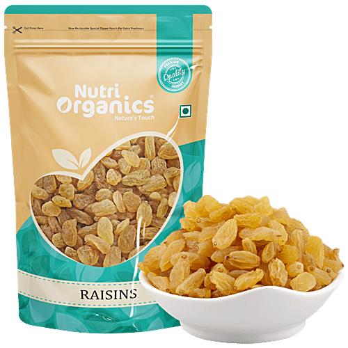 Buy Nutri Organics Raisins Premium, Rich In Iron, GlutenFree, No