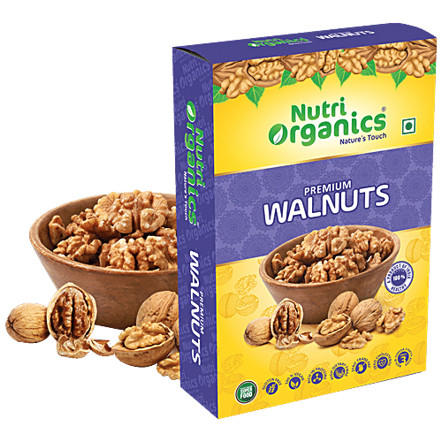 Buy Nutri Organics Premium Walnuts Vegan, Rich In Protein & Fibre