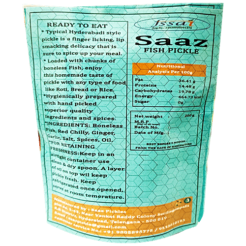 Buy SAAZ HYDERABADI PICKLE Hyderabadi Fish Pickle Made With Boneless