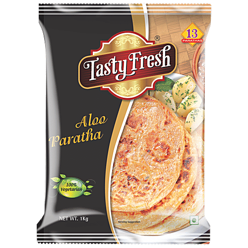 Tasty Fresh  Aloo Paratha - Ready To Fry/Bake, Stuffed Bread, For Meals, Snacking Use, 1 kg  