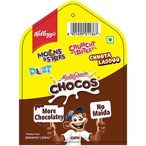 Kellogg's Chocos Variety Pack, 157.5 g (Pack of 7) Multigrain Breakfast Cereal