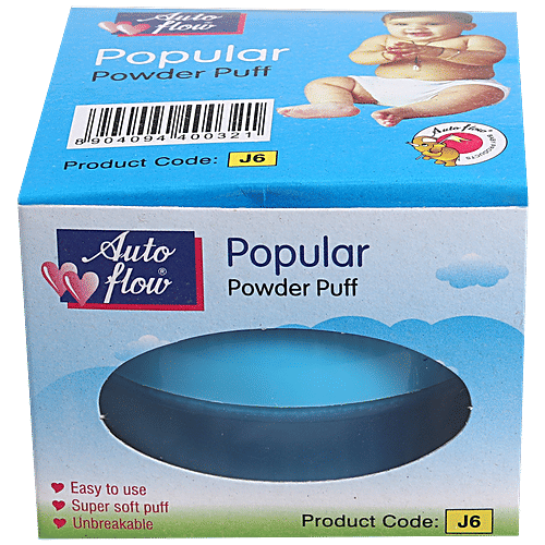 Auto flow Popular Powder Puff - Easy To Use, Super Soft, For Babies, 1 pc