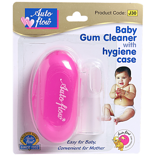 Auto flow Baby Gum Cleaner With Hygiene Case - Soft & Gentle, Safe For Kids, 1 pc  