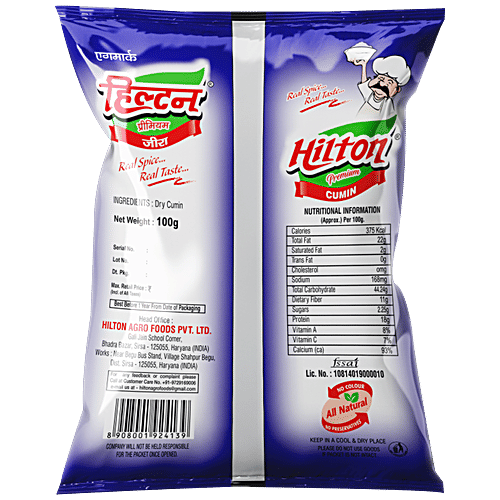 Hilton Jeera/Cumin - Whole, Good Source Of Potassium & Iron, Boosts Immunity, 100 g Pouch 