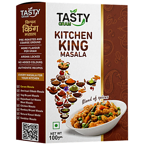 TASTYGRAM Kitchen King Masala - Blend Of Spices, Aroma Locked, Intense Flavour & Taste, 100 g Box 