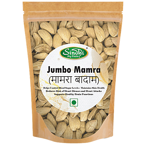 Sindhi Jumbo Mamra/ Irani Almonds - Great Source Of Vitamins & Protein, 400 g Pouch