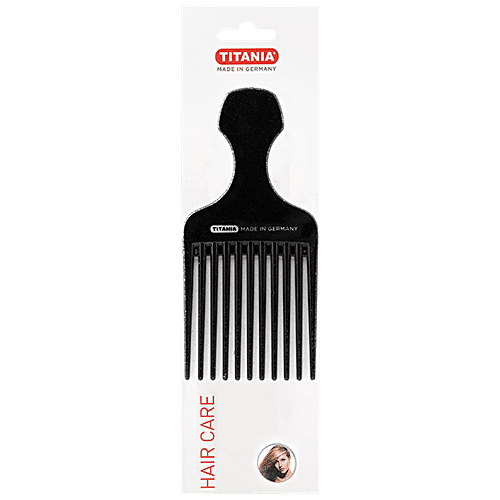 Titania Afro Hair Comb - With Wide Teeth, Durable, Big, Black, DP100157, 1 pc  