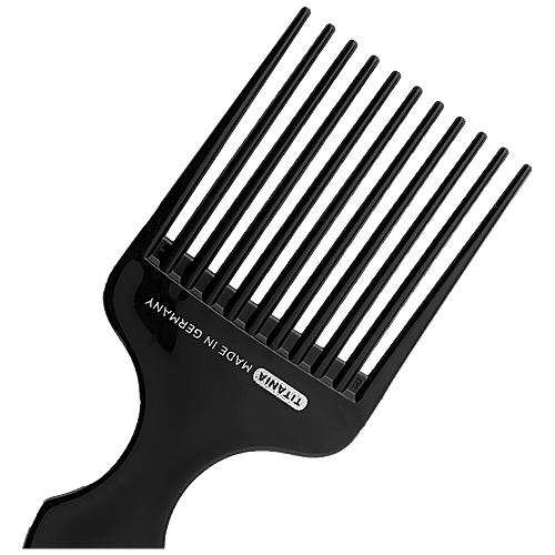 Titania Afro Hair Comb - With Wide Teeth, Durable, Big, Black, DP100157, 1 pc  