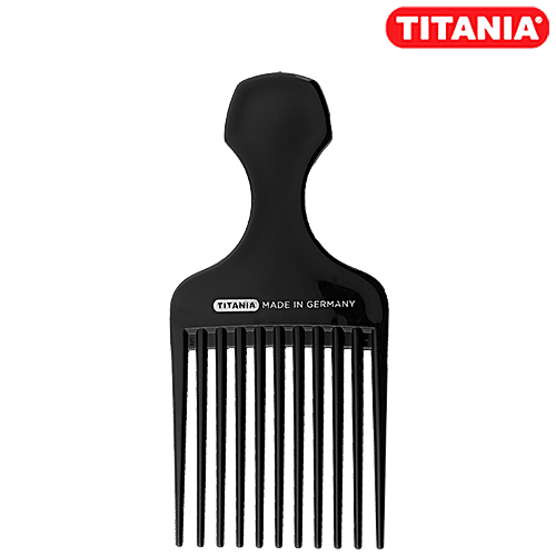 Titania Afro Hair Comb - With Wide Teeth, Durable, Big, Black, DP100157, 1 pc  
