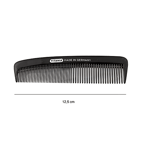 Titania Pocket Hair Comb - Durable, Smooth, Black, DP100162, 1 pc  