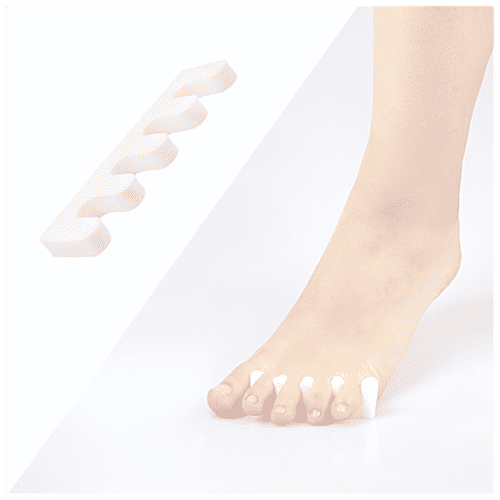 Titania Toe Spreader/Separator/Nail Paint Divider/Protector - Durable, Rustproof, White, DP100174, 2 pcs