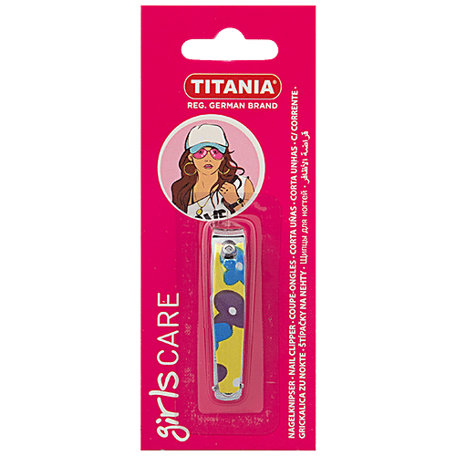 Titania Nail Clipper With Printed Handle - Chromium-Plated Metal, Small, Assorted Colour, DP100124, 1 pc