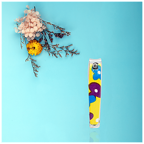 Titania Nail Clipper With Printed Handle - Chromium-Plated Metal, Small, Assorted Colour, DP100124, 1 pc