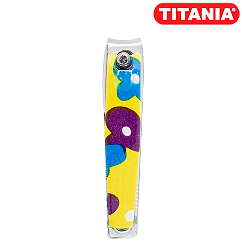 Titania Nail Clipper With Printed Handle - Chromium-Plated Metal, Small, Assorted Colour, DP100124, 1 pc