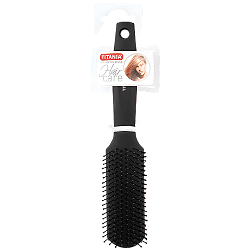 Titania Styling Hair Brush - With Silver Ring, Durable, Black, DP100137, 1 pc  