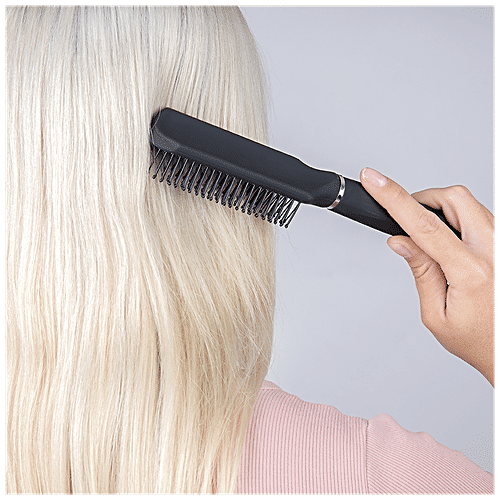 Titania Styling Hair Brush - With Silver Ring, Durable, Black, DP100137, 1 pc  